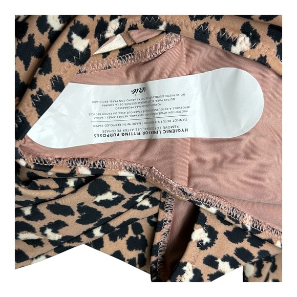 Aerie Leopard Print One Piece Swimsuit Wrap Full Coverage Womens Medium - Picture 8 of 10